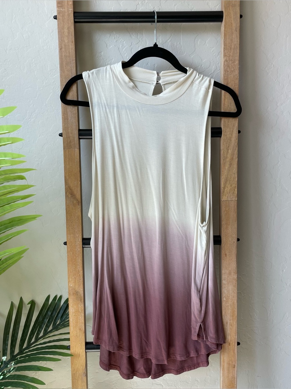American Eagle Outfitters Cream to Mauve Ombre Sleeveless Tank